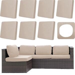 9 Pcs Beige Cushion Cover Stretch Waterproof Outside Inside (44)